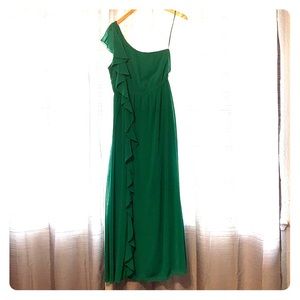 Green ruffle maxi dress